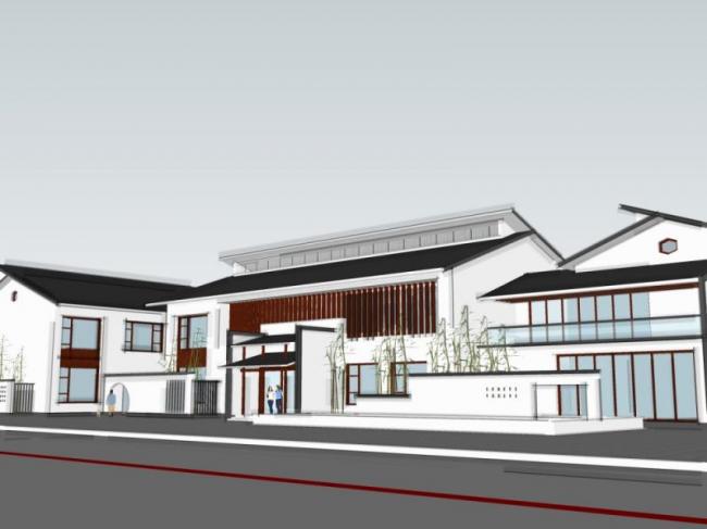 Sketchup商业模型|低层会所,现代中式风格 Sketchup商业模型|低层会所,现代中式风格