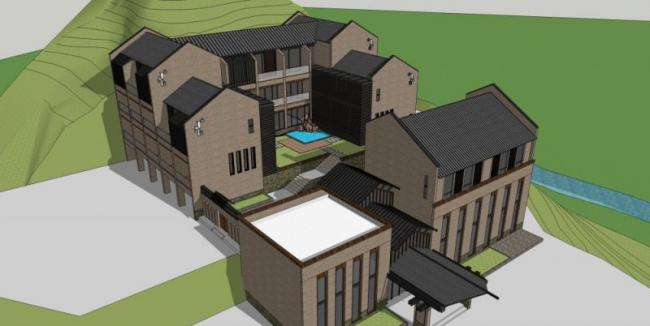 Sketchup商业模型|多层会所,现代风格 Sketchup商业模型|多层会所,现代风格