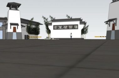 Sketchup小品模型|大门,中式风格,小品-BIM建筑网