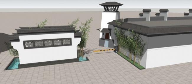 Sketchup小品模型|大门,中式风格,小品 Sketchup小品模型|大门,中式风格,小品