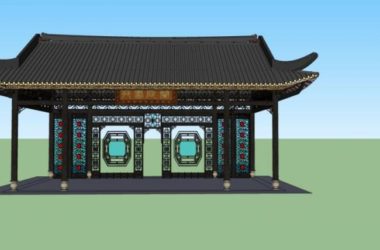 Sketchup小品模型|岭南古亭,古建筑,小品-BIM建筑网