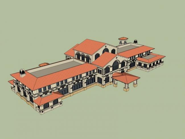 Sketchup商业模型|多层会所,古典风格 Sketchup商业模型|多层会所,古典风格