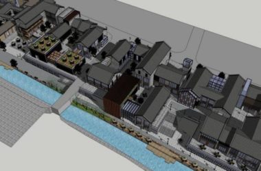 Sketchup商业模型|多层商业街,现代中式风格-BIM建筑网