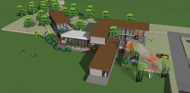 Sketchup商业模型|低层会所,现代风格 Sketchup商业模型|低层会所,现代风格