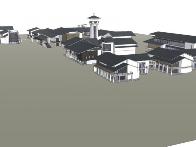 Sketchup车站路桥|商业码头,现代中式风格 Sketchup车站路桥|商业码头,现代中式风格