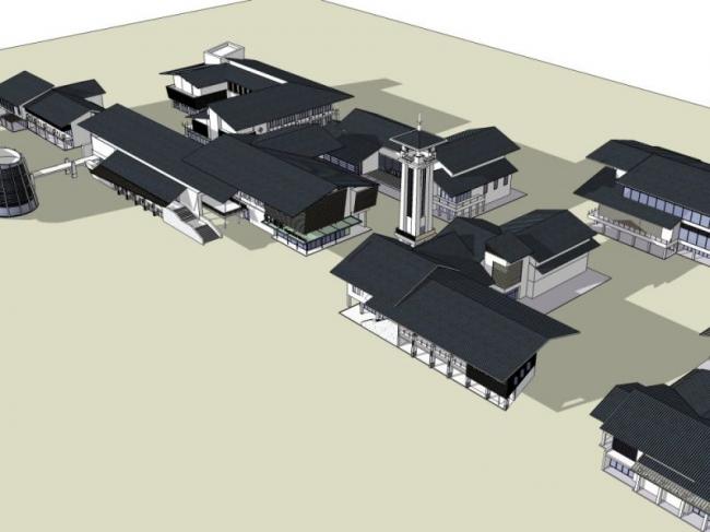 Sketchup车站路桥|商业码头,现代中式风格 Sketchup车站路桥|商业码头,现代中式风格