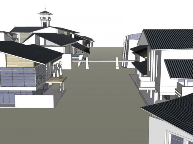 Sketchup车站路桥|商业码头,现代中式风格 Sketchup车站路桥|商业码头,现代中式风格