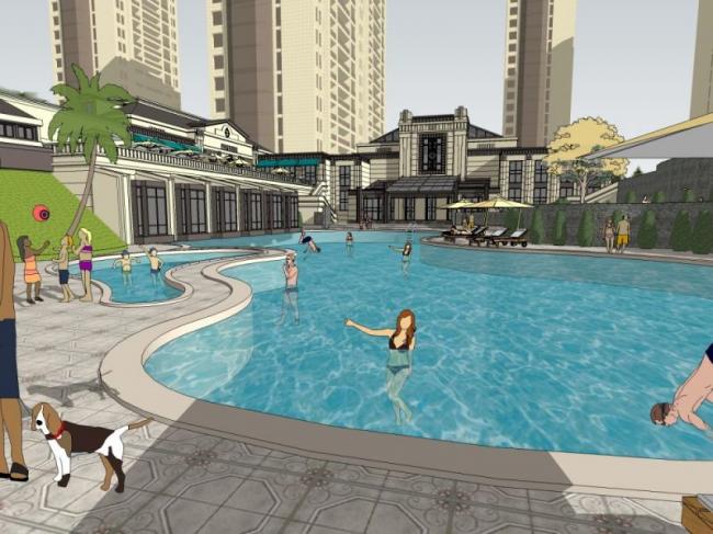 Sketchup商业模型|低层会所,欧式风格 Sketchup商业模型|低层会所,欧式风格