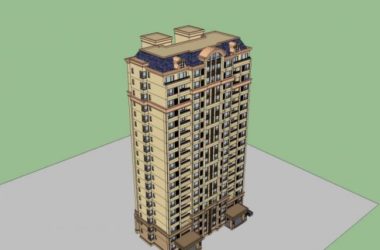 Sketchup住宅模型|高层住宅,古典风格-BIM建筑网
