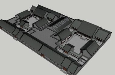 Sketchup住宅模型|四合院,中式风格-BIM建筑网