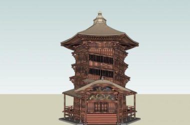 Sketchup古建筑模型|古建筑,多层塔,中式风格-BIM建筑网