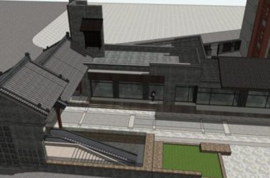 Sketchup商业模型|多层商业建筑,现代中式风格-BIM建筑网