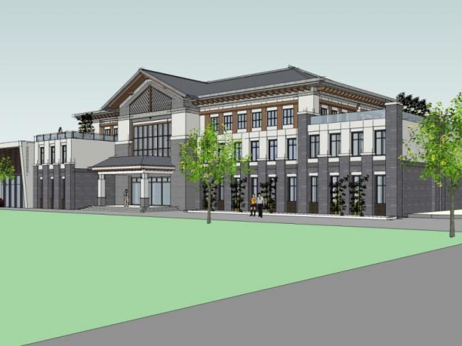Sketchup商业模型|多层会所,现代中式风格 Sketchup商业模型|多层会所,现代中式风格
