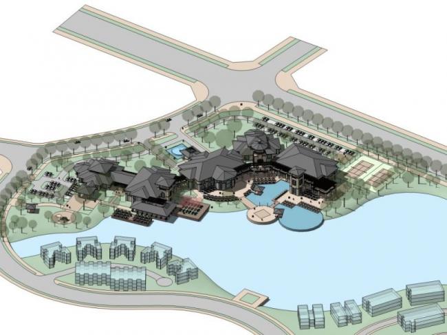 Sketchup商业模型|低层山地会所,现代风格 Sketchup商业模型|低层山地会所,现代风格