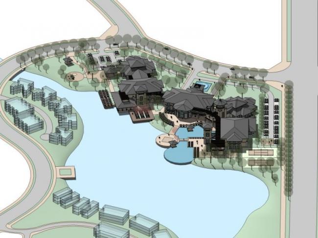 Sketchup商业模型|低层山地会所,现代风格 Sketchup商业模型|低层山地会所,现代风格