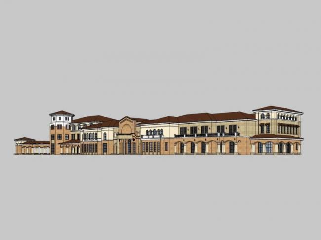 Sketchup商业模型|多层商业街,古典风格 Sketchup商业模型|多层商业街,古典风格