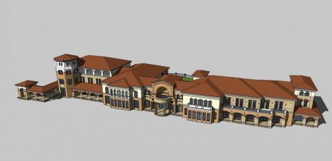 Sketchup商业模型|多层商业街,古典风格 Sketchup商业模型|多层商业街,古典风格