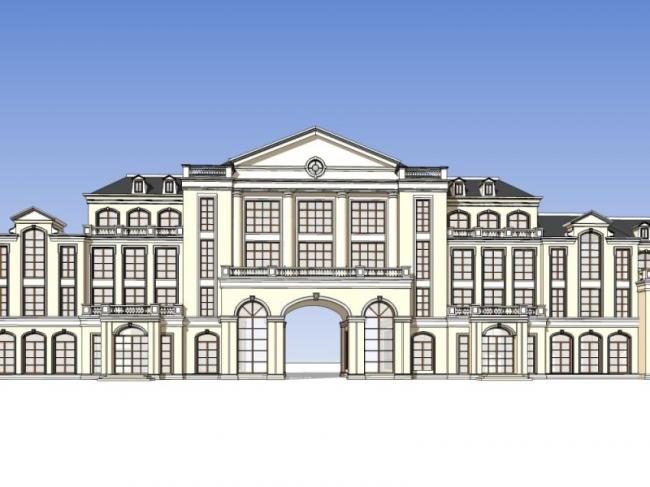 Sketchup商业模型|多层会所,古典风格 Sketchup商业模型|多层会所,古典风格