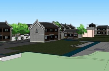 Sketchup文化模型|多层园博园北区,文化建筑,中式风格-BIM建筑网