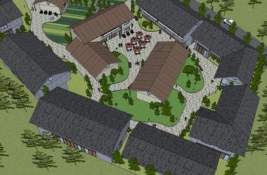 Sketchup酒店模型|低层山地民俗酒店,现代风格-BIM建筑网