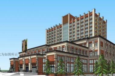 Sketchup酒店模型|多层酒店,现代风格-BIM建筑网