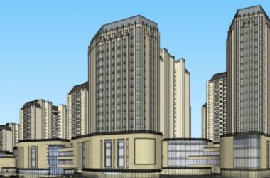 Sketchup住宅模型|多高层商住小区住宅,底层商业,居住建筑,古典风格-BIM建筑网