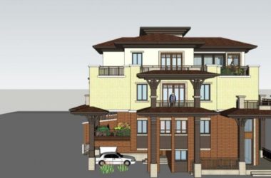 Sketchup住宅模型|多层住宅,花园洋房,现代风格-BIM建筑网