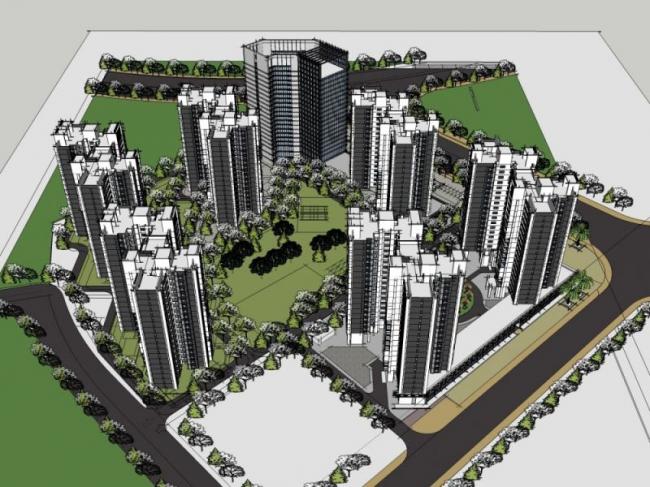 Sketchup住宅模型|高层住宅小区,现代风格 Sketchup住宅模型|高层住宅小区,现代风格