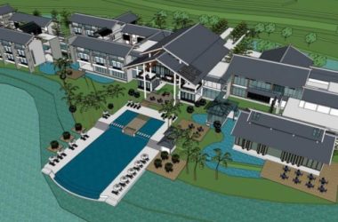 Sketchup酒店模型|多层度假酒店群,中式风格-BIM建筑网