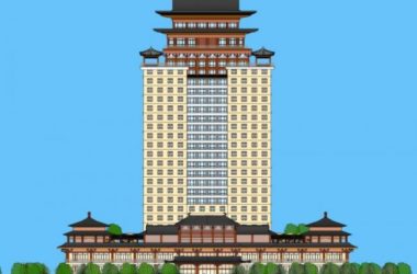 Sketchup酒店模型|高层酒店,现代中式风格-BIM建筑网