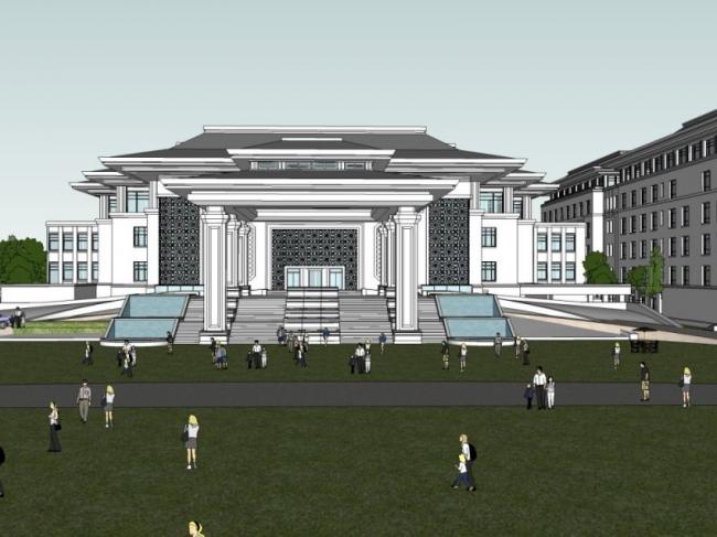 Sketchup酒店模型|多层酒店,现代中式风格 Sketchup酒店模型|多层酒店,现代中式风格