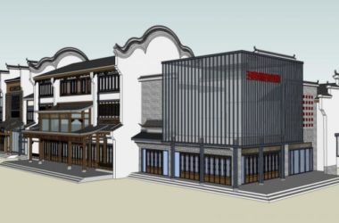 Sketchup商业模型|多层商业古街,仿古,中式风格-BIM建筑网