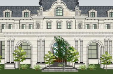 Sketchup商业模型|低层售楼处会所,欧式古典风格-BIM建筑网