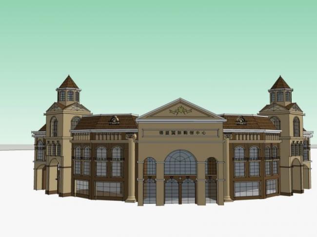 Sketchup商业模型|多层购物中心,古典风格 Sketchup商业模型|多层购物中心,古典风格
