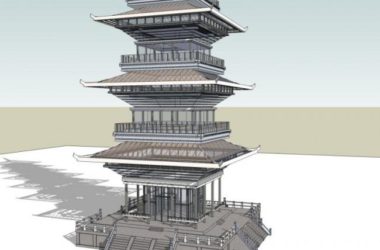 Sketchup古建筑模型|多层塔,仿古建筑,中式风格-BIM建筑网