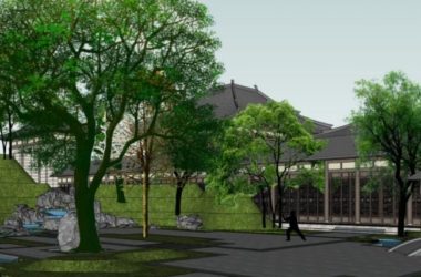 Sketchup景观模型|游园景观,庭院景观,中式风格-BIM建筑网