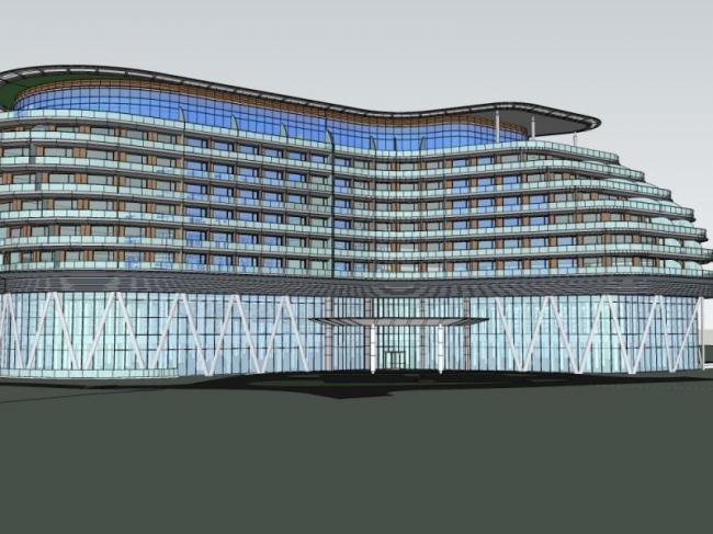 Sketchup酒店模型|多层酒店,现代风格 Sketchup酒店模型|多层酒店,现代风格