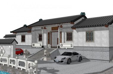 Sketchup住宅模型|低层住宅,古代民居,中式风格-BIM建筑网