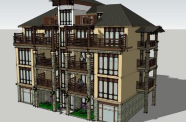 Sketchup住宅模型|多层住宅,古典风格-BIM建筑网