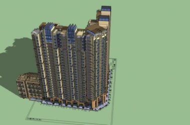 Sketchup住宅模型|多高层住宅,底层商业,现代风格-BIM建筑网
