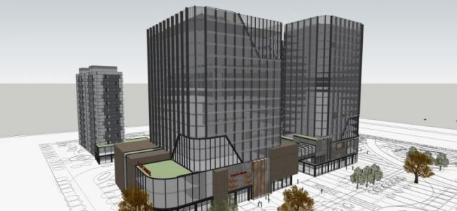 Sketchup商业模型|高层商业社区,现代风格 Sketchup商业模型|高层商业社区,现代风格