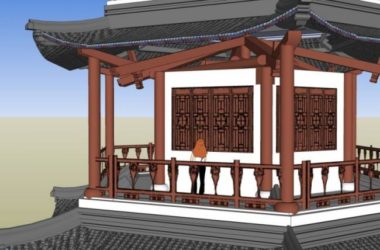Sketchup古建筑模型|多层阁楼,六角阁楼,古建筑,中式风格-BIM建筑网