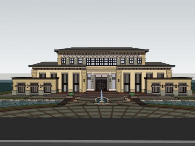 Sketchup商业模型|会所,欧式古典风格 Sketchup商业模型|会所,欧式古典风格