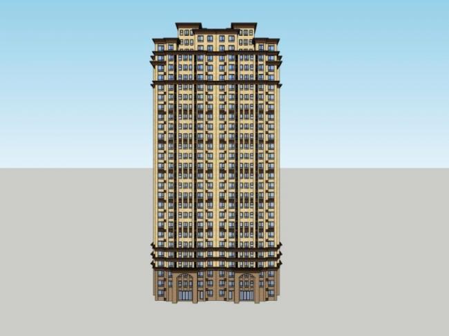 Sketchup住宅模型|高层住宅,古典风格 Sketchup住宅模型|高层住宅,古典风格