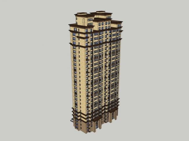 Sketchup住宅模型|高层住宅,古典风格 Sketchup住宅模型|高层住宅,古典风格