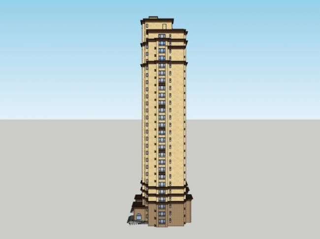 Sketchup住宅模型|高层住宅,古典风格 Sketchup住宅模型|高层住宅,古典风格