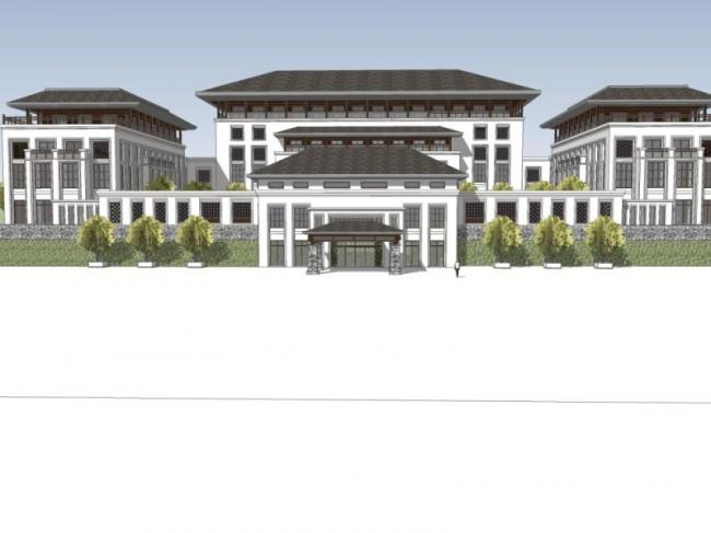 Sketchup商业模型|多层会所,现代中式风格 Sketchup商业模型|多层会所,现代中式风格