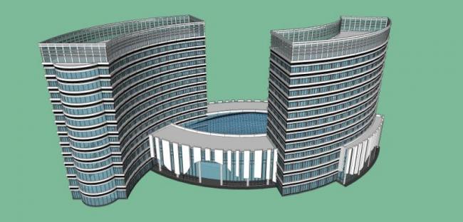 Sketchup酒店模型|高层酒店,现代风格 Sketchup酒店模型|高层酒店,现代风格
