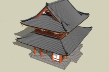 Sketchup古建筑模型|多层古建筑,中式风格-BIM建筑网