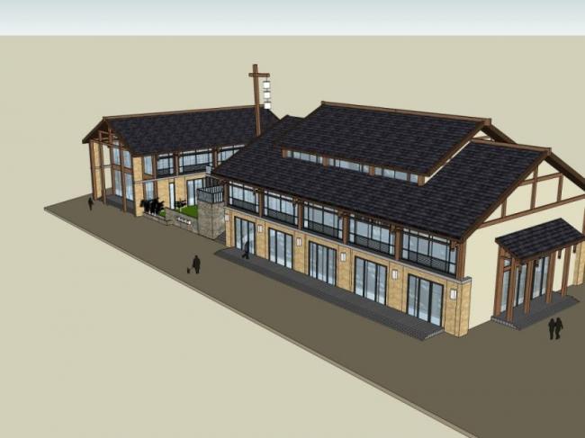Sketchup商业模型|会所,现代中式风格 Sketchup商业模型|会所,现代中式风格